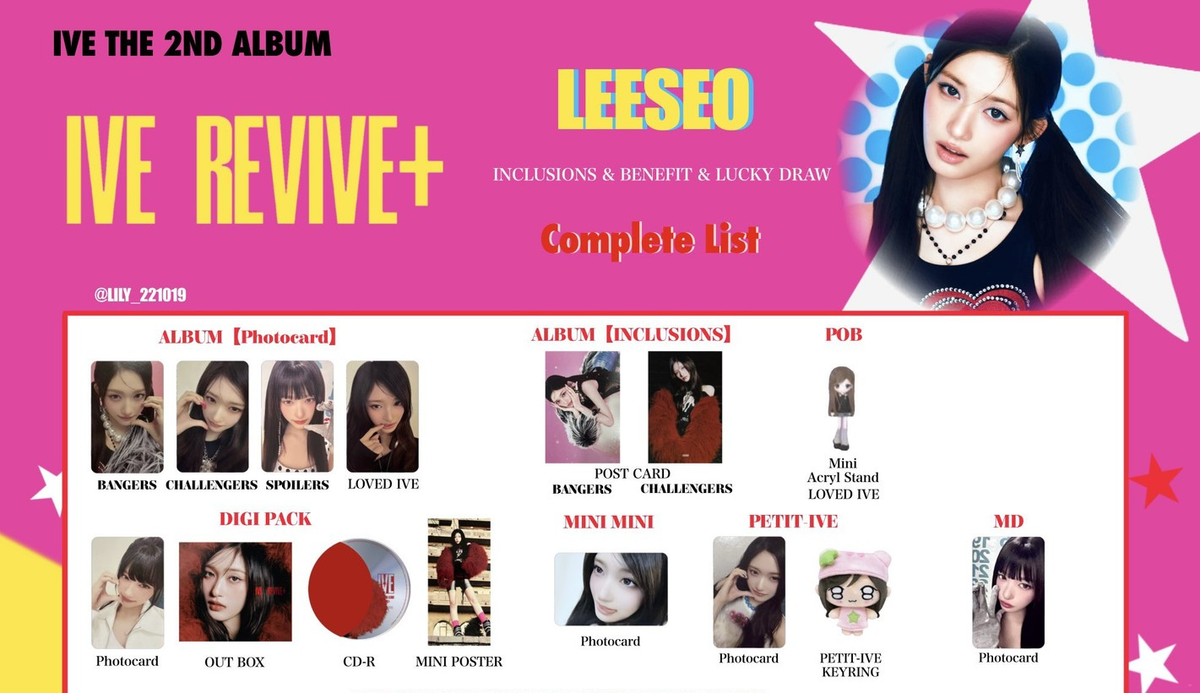 IVE REVIVE+ book/DIGIPACK/MINI MINI/PETIT/MD PHOTOCARD KPOP