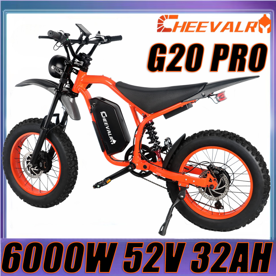 6000W Electric Dirt Bicycle 52V32AH E-Bike 20 inch Off-road E-Motobike Adults US