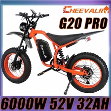 6000W Electric Dirt Bicycle 52V32AH E-Bike 20 inch Off-road E-Motobike Adults US
