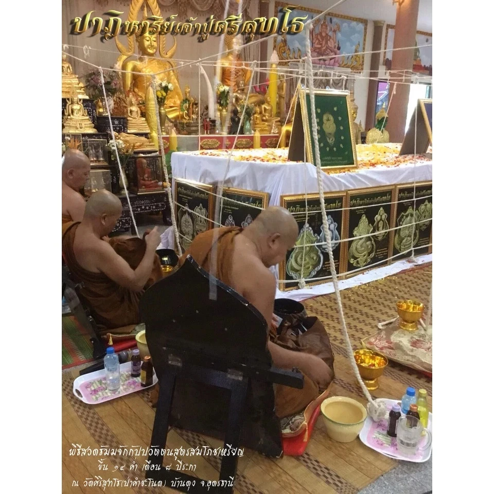 Pha Yant Talismán Naga Mantra Tela 12x17" Templo Kham Chanod Buda Tailandés Amuleto Foto 4 de 4