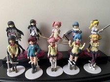 Puella Magi Madoka Magica Figure Set of 10 Madoka Homura Mami Sayaka Kyoko Used
