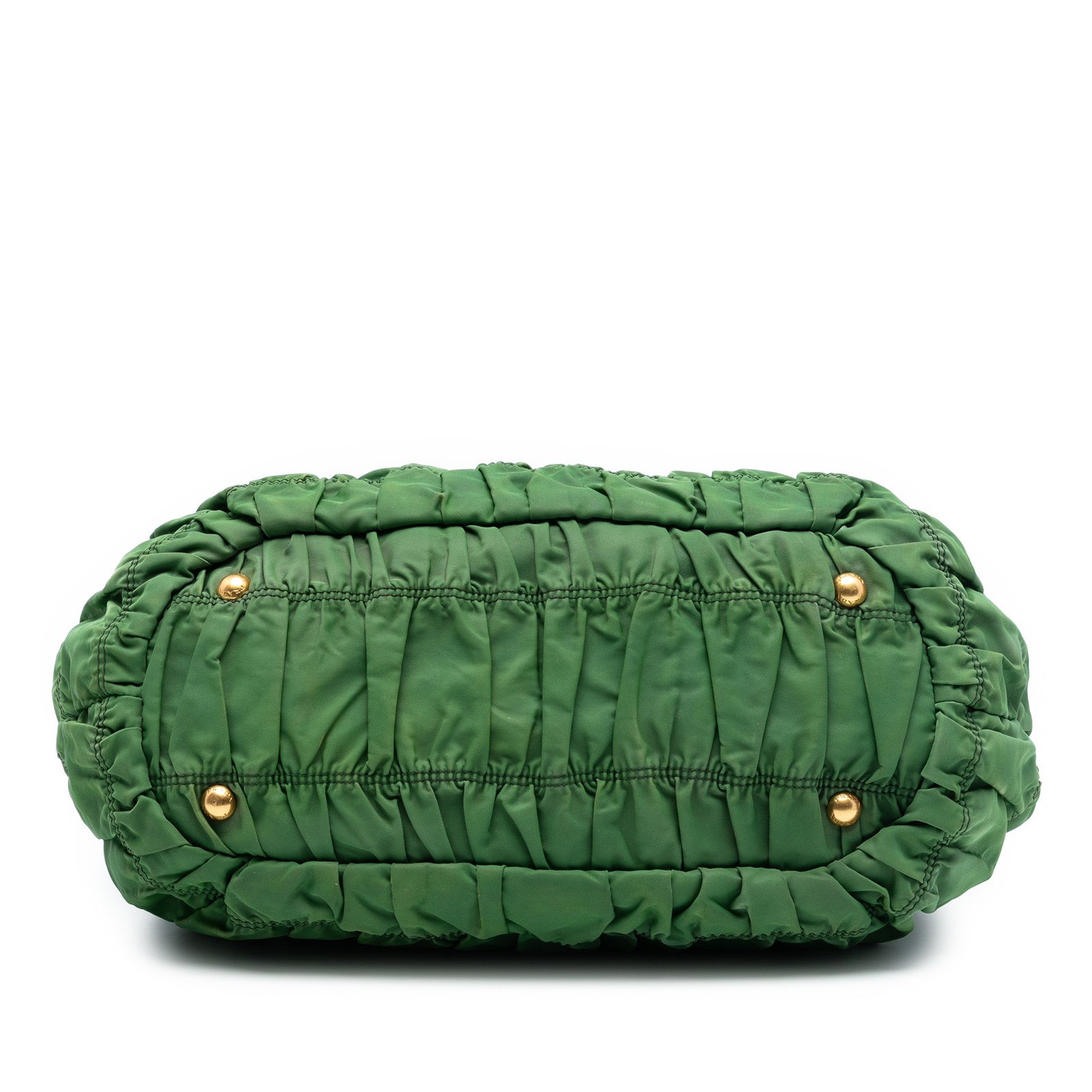 Authenticated Prada Tessuto Gaufre Tote Green Calf Leather thumbnail 3