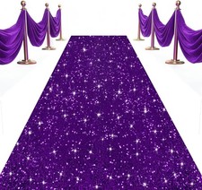 Purple Carpet Runner for Party Wedding Aisle Runners 2x15FT Sequin Aisle Runner