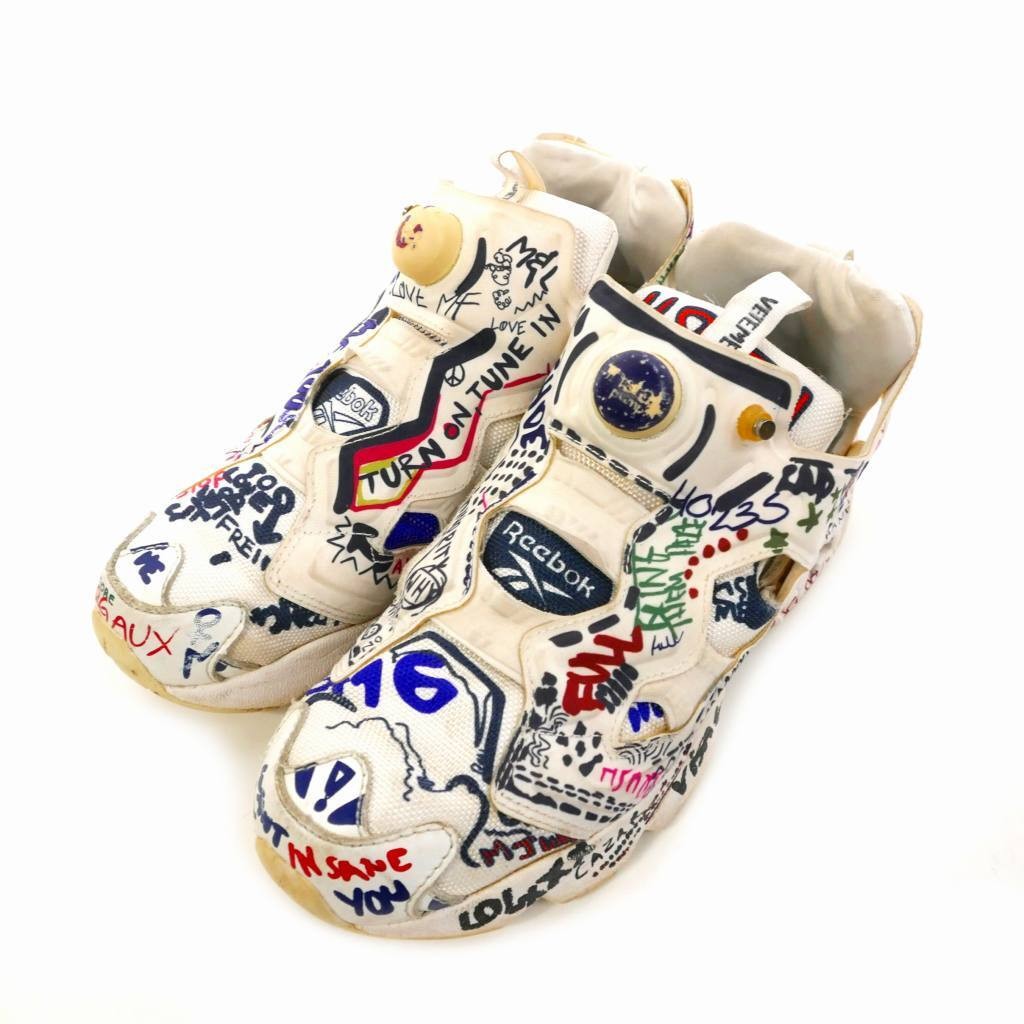 Mens Reebok Vetements VETEMENTS Reebok Reebok Pump Fury Graffiti Sneakers Shoes thumbnail 3