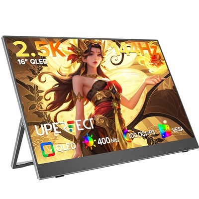 UPERFECT 16'' 144Hz 2K Portable Gaming Monitor 100% DCI-P3 QLED Display For PS 5