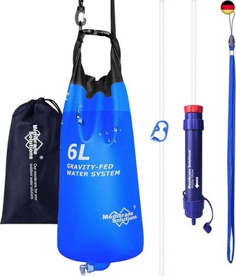 Membrane Solutions Gravity Wasserfilter Outdoor, 6 L Wasserbeutel Camping,