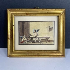 “Putti at Work” Based on a Ancient Engraving Framed Print of Cherubs at Work 