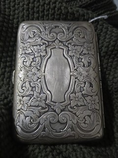 Antique German Silver Compact Cigarette Money Case Early 1900’s