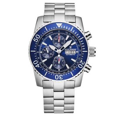 Revue Thommen Divers Chrono Auto Day-Date Blue Dial S/S 17030.6133