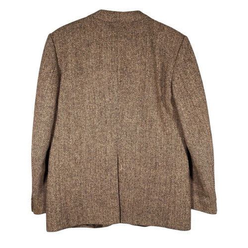 Harris Tweed Cheval Castletex Sport Mantel 39 S braun Fischgrät Slim Fit 2 Knopf - Bild 6 von 16
