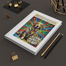 Golden Retriever Notebook Living Work of Art Diary Hardcover Dog Lover Gift
