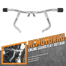 Chrome Flat Out Engine Guard Crash Bar For Harley Electra Road Glide 2014-2025