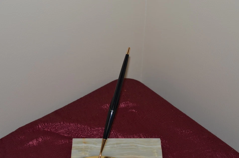 Juego de escritorio pluma estilográfica antigua vintage Parker mármol blanco oro 51 Foto 3 de 4