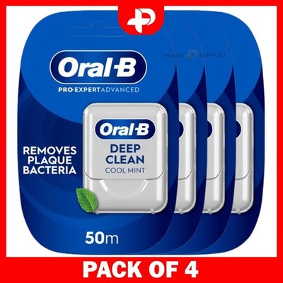 Oral-B Pro-Expert Advanced Deep Clean Cool Mint Wachs Zahnseide Tape 50m 4er Pack