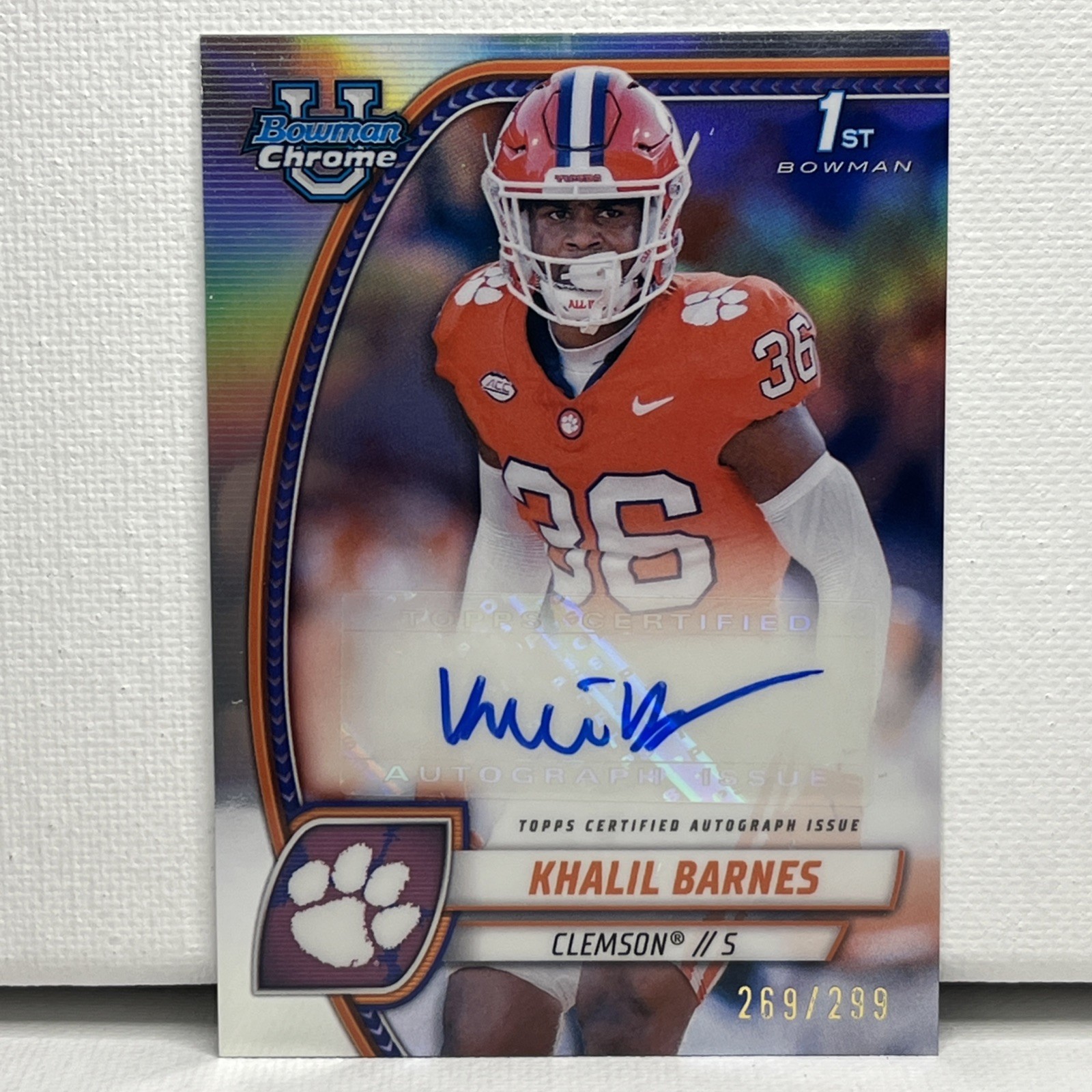 2024 Bowman U Chrome -  Prospect Autographs Khalil Barnes #PA-KBA Refractor /299