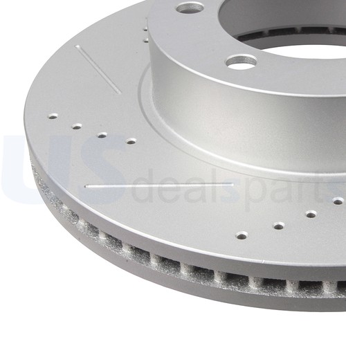 Rotores de freno de disco delanteros perforados y ranurados aptos para Toyota Sequoia Tundra 2000-2006 - Imagen 6 de 9