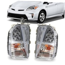 Pair Fog Lights Assembly Turn Signal Lamp Compatible with Prius 4-Door 2012