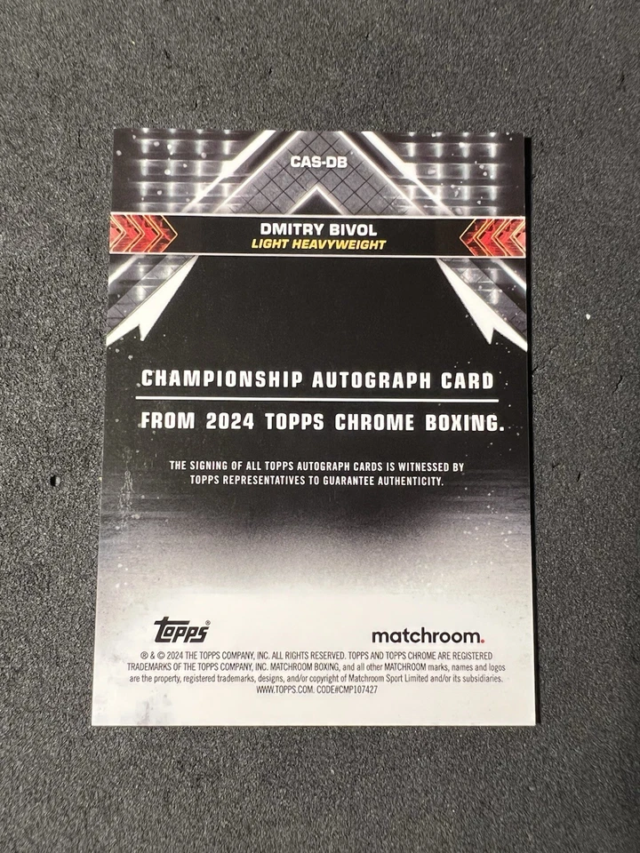 2024 Topps Chrome Boxing Dmitry Bivol Gold Refractor Championship Auto #27/50 - Image 2 of 2