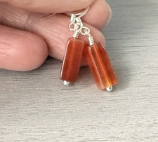 Carnelian Earrings Sterling Silver Earrings Dangle Drop Earrings 17th Anniversar