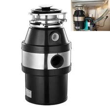 Garbage Disposal 3/4 HP Continuous Food Waste Disposer 4000 RPM Stainless Steel