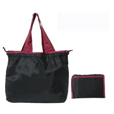 Reusable shopping tote bag, large capacity drawstring tightening top, foldabl...