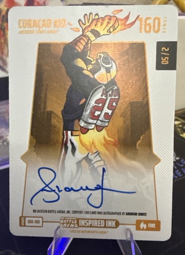 Bo Jackson Battle Arena Andruw Jones Auto OnCard 'Curacao Kid Fire 2/50