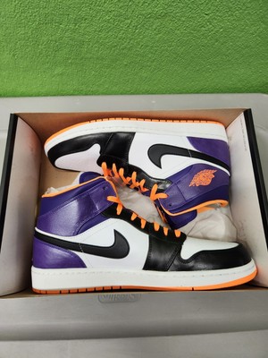 Air Jordan Retro 1 Mid Phoenix Suns Court Purple Orange Mens  display picture 1