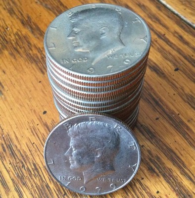Full Roll of 20 NICE! 1979 Circulated Kennedy Half Dollars! 50 Cent Coins