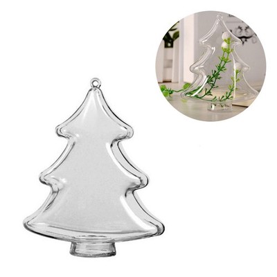  10cm DIY Clear Plastic Fillable Weihnachtsbaum geformt Ball Craft Ornament