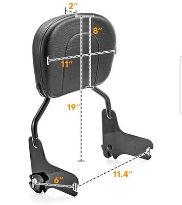 Mofun Detachable Backrest Sissy Bar Compatible with Harley Touring Road King