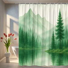 Green Mountain Landscape Shower Curtain - Nature Decor
