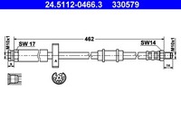 Bremsschlauch ATE 24.5112-0466.3 FüR CitroËN 230 Ducato Fiat Peugeot Bus CAT 4X4