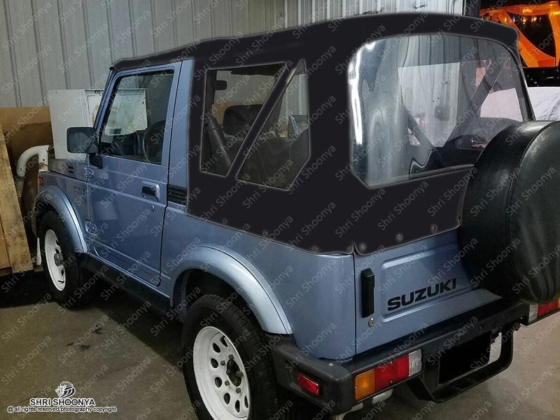 For Suzuki Samurai Replacement Soft Top1986-1994 Clear Windows In Black Denim - Image 2 of 4