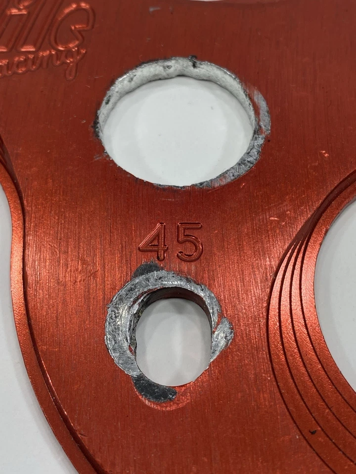 Rueda dentada Profile Racing Rip Saw 45T roja anodizada años 90 Mid School BMX Foto 3 de 4