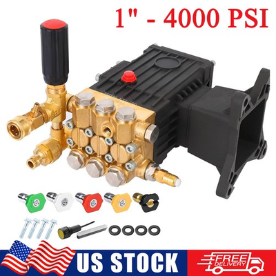 #ad Pressure Washer Pump 1quot; Shaft Horizontal Plunger Power Water Pump 4000PSI 4.4GPM $159.98
