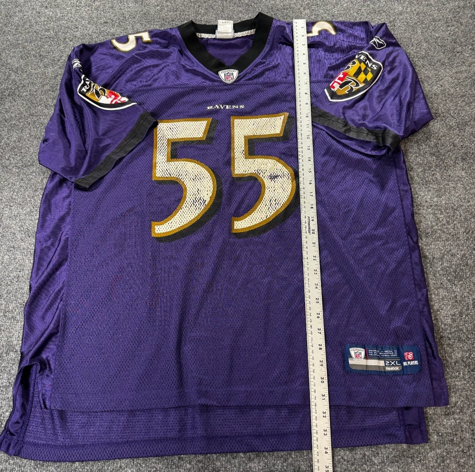 Camiseta deportiva Reebok On-Field para hombre 2XL púrpura NFL Baltimore Ravens Terrell Suggs #55 Foto 3 de 4