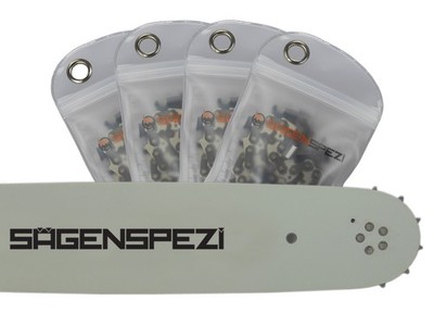 Schwert + 4 Ketten passend für Craftsman 35728 45cm 3/8'' 1,3 mm 66TG Sägekette