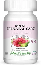 Maxi Health Prenatal Caps, Vitamins for Women, 120 Count Bottle