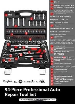 Car Repair Tool Ratchet Torque Wrench Combo Auto Repairing Set Mechanic Tools
