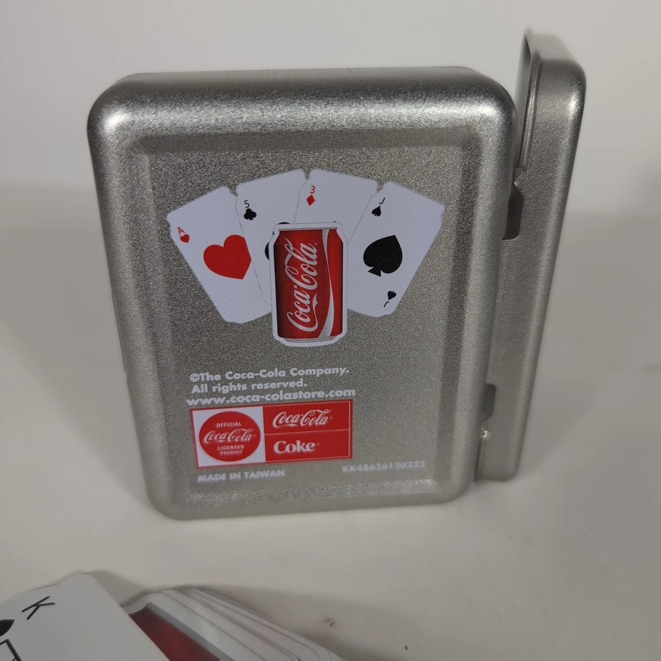 Coca-Cola Can Shaped Playing Cards in Tin Collectible Deck Red Soda Can Design - Image 3 of 4