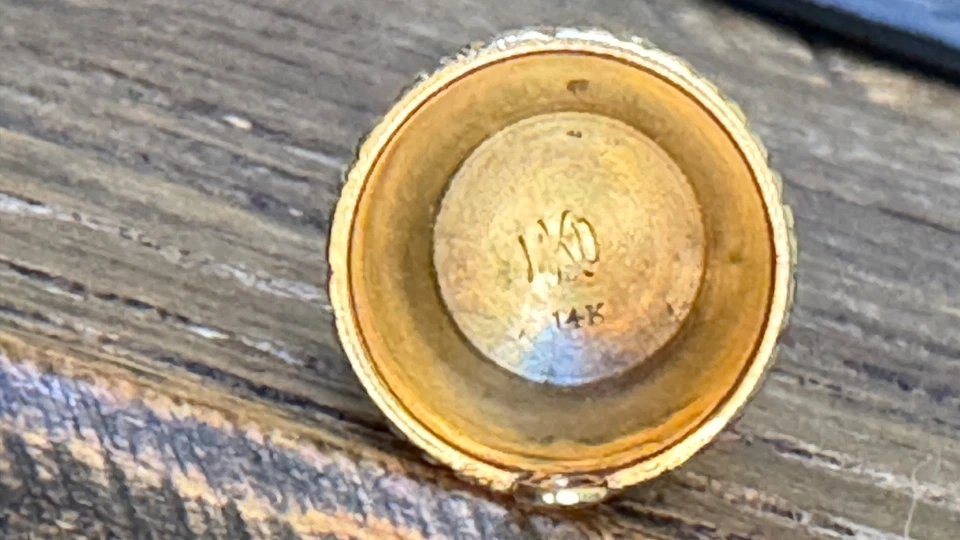 14K 黄金古董雕刻顶针 - 尺寸 5 1/2 — 第 4/4 张图片