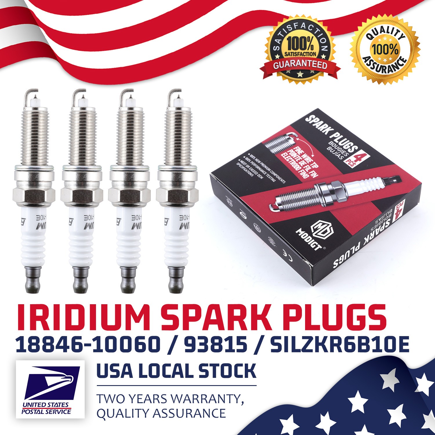 4Pcs OEM Iridium Spark Plugs 18846-10060 SILZKR6B10E For 2011-16 Hyundai Elantra