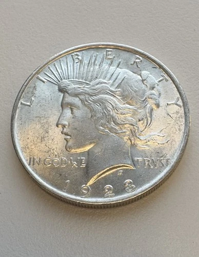 1923-P PEACE SILVER DOLLAR/GENUINE U.S. 90% SILVER COIN/UNCIRCULATED/NICE DETAIL