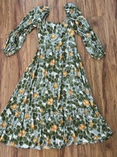 REFORMATION Mica Orange Print Midi Dress Size 2 Orig. $278