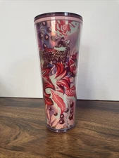 Starbucks Tumbler Enchanted Forest Fox Mushroom Cold Cup With Lid No Straw