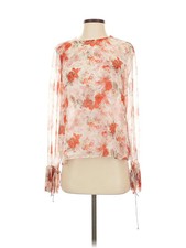 Intermix Women Orange Long Sleeve Silk Top P