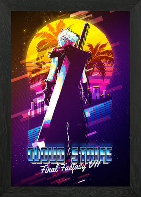 Cloud Strife Final Fantasy Gerahmtes Wandbild Poster Leinwanddruck Bild