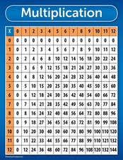 Palace Curriculum Multiplication Table Chart Poster - LAMINATED 18 x 24 