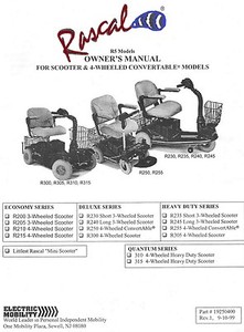 ELECTRIC MOBILITY RASCAL R5 Scooters OWNER'S MANUAL + Tech ... rascal 600 wiring diagram 