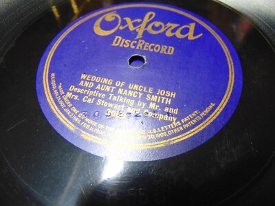 UNCLE JOSH CAL STEWART OXFORD 78RPM RECORD 3058 WEDDING OF AUNT NANCY ADA JONES
